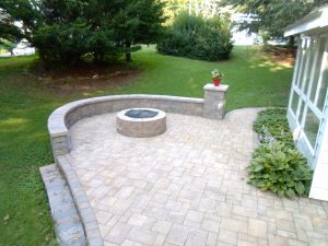 paver patio with a fire pit