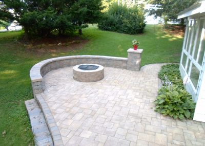 paver patio with a fire pit